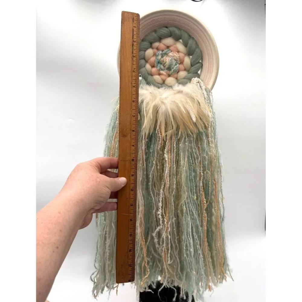 Dream Catcher Handmade Wall Decor Native American Design Macrame & Feathers Past